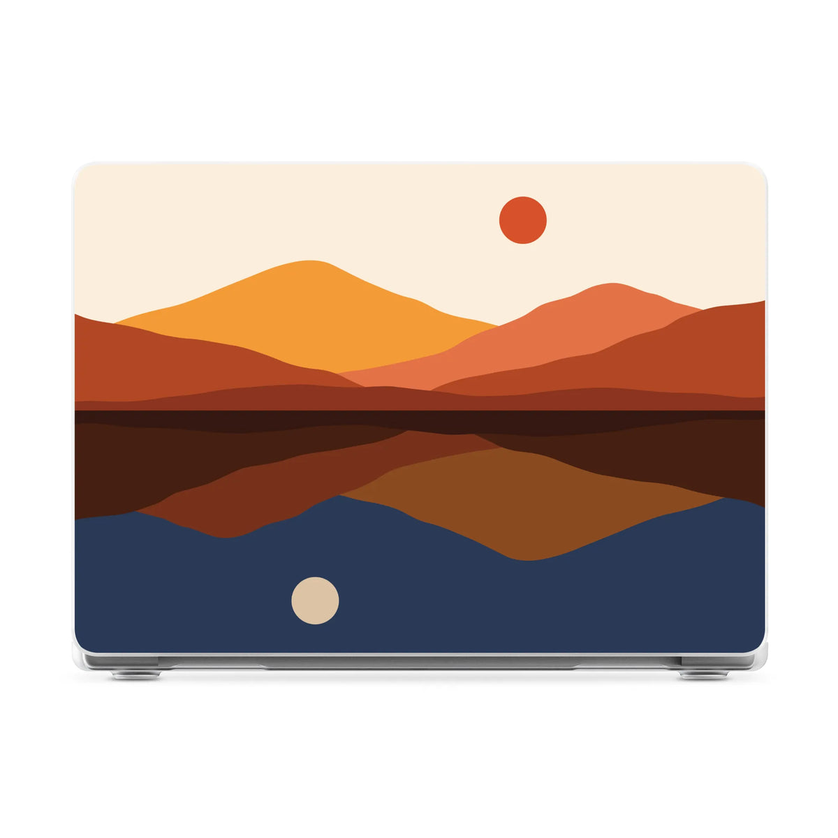 Opposites Attract | Day & Night Colorblock Mountains Laptop Shell